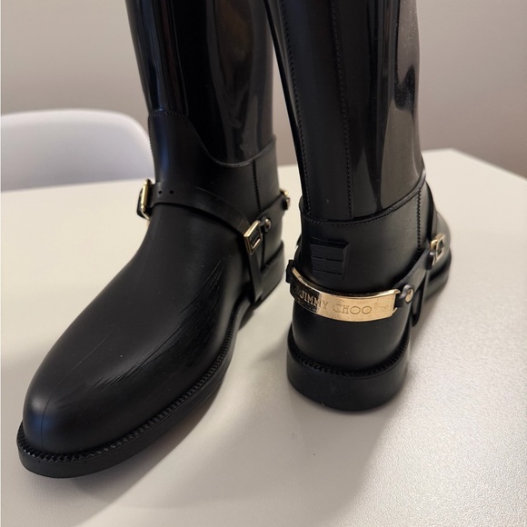Jimmy Choo Black Over the Knee Boots - Picture 2 of 3